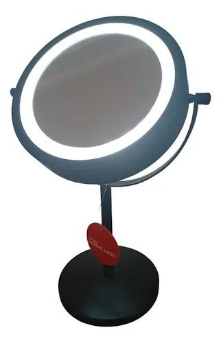 Espejo De Tocador Con Luz Led Aumento X5 Negro L460