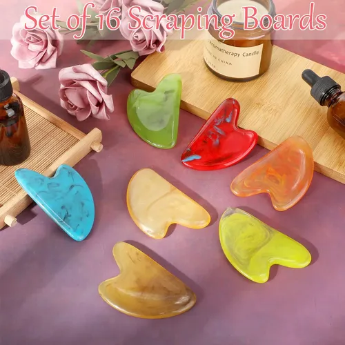 Herramientas Faciales Gua Sha Sherr, 16 Unidades, Para Masaj