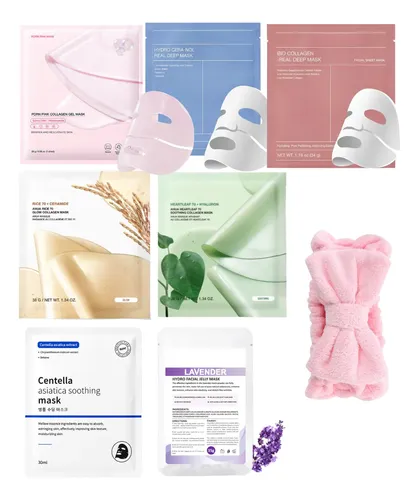 Kit Mascarillas Faciales Coreanas X7 + Vincha Skincare