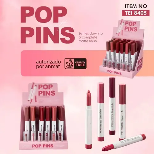 Labial Delineador De Labios Pop Pins Cremoso Tei Cosmetica
