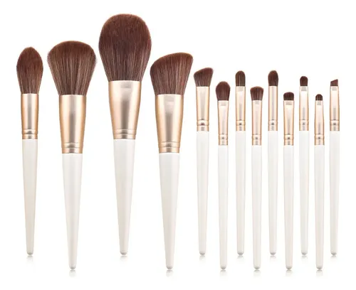 Juego De Brochas De Maquillaje R 13, Color Blanco Perla, Bro