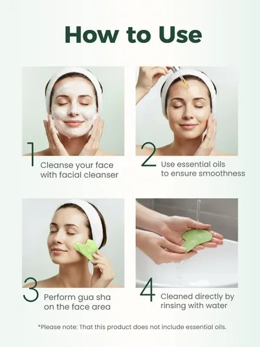 Herramienta Facial Gua Sha De Jade Natural En Forma De Coraz