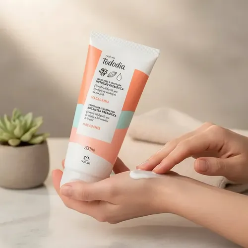 Crema Corporal Natura Tododia Con Nutrición Prebiótica que se adapta a los Cambios de la Piel Macadamia 200 ML