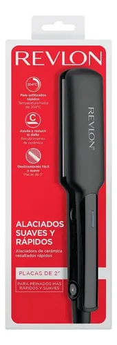 Plancha De Pelo Revlon 220° Placas 4.5 Cm. Recubrimiento Titanio – Negra