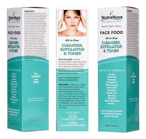 Alimento Facial Nutranuva, Limpiador, Exfoliante Y Tónico, T