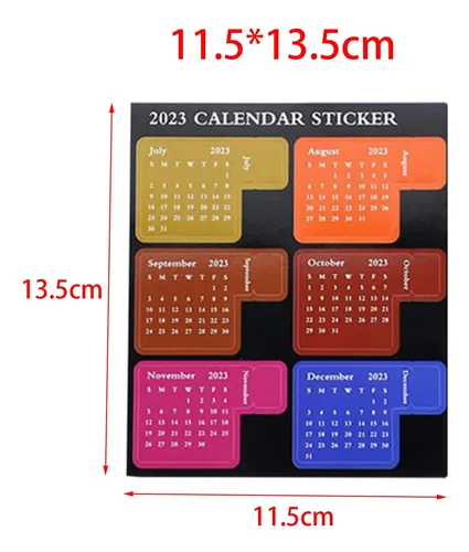 7x Calendario Pegatinas 2023 Divisor De Tarjetas De