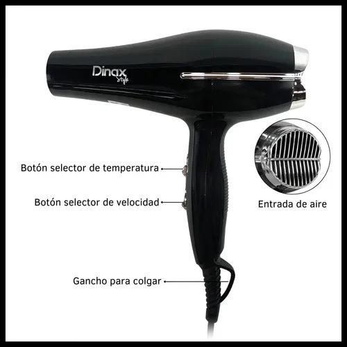 Secador de Pelo Dinax SECHD2301 2000W Negro 2 Velocidades