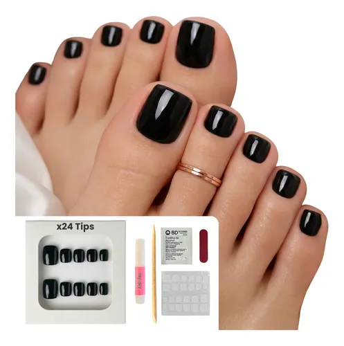 Uñas Postizas Pies Autoadhesivas Set Press On Nails Premium