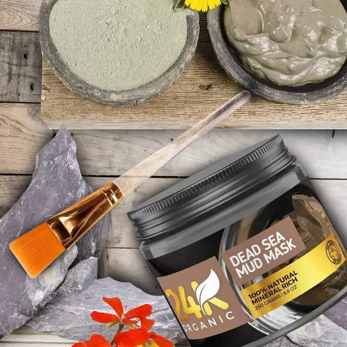 Mascarilla De Arcilla Dead Sea 24k Orgánica 8.8 Oz Con