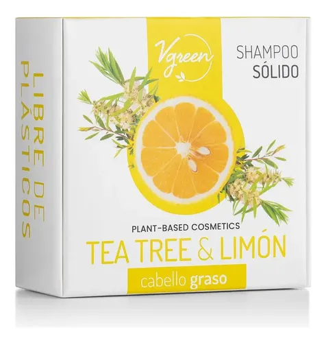 Shampoo Sólido Tea Tree Y Limón Cabello Graso X60gr – Vgreen