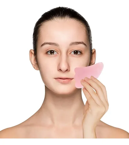Piedra De Masaje Facial Gua Sha Mina Heal Rose Quartz
