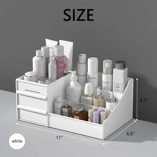 Organizador De Maquillaje Con Cajones Para Tocador White