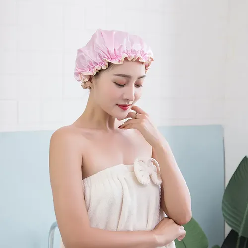 4 Unidades De Gorros De Baño Doble Capa Impermeables Para Du