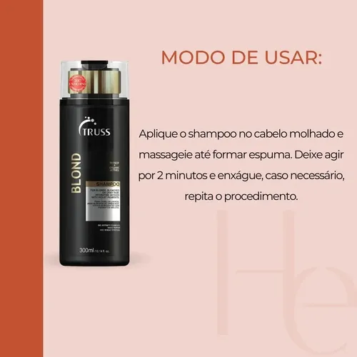 Shampoo Truss Professional Blond Blond Shampoo en garrafa de 300mL de 300g