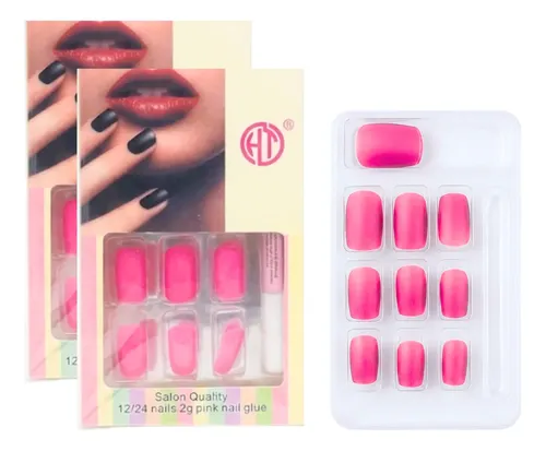 Uñas Postizas Pack X12 Cajas 24u Cada Una Sin Pegamento