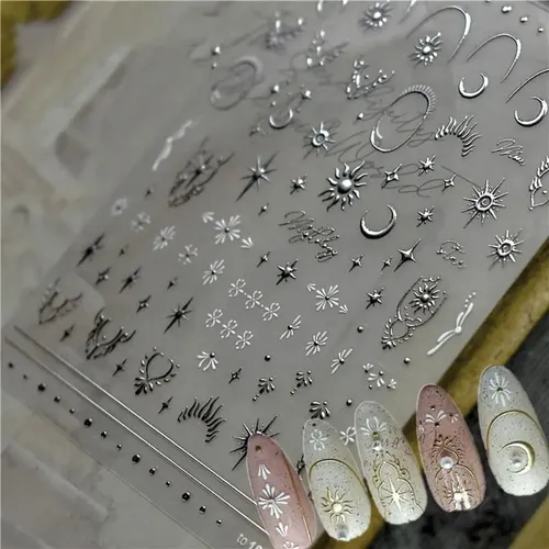 Adhesivo Para Uñas Con Forma De Sol, Luna Y Estrella, De Lar