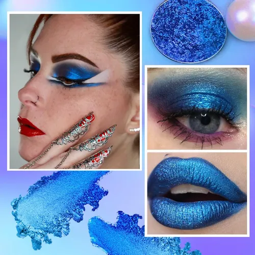 Beuself Sombra Glitter Royal #6e Azul Holográfica