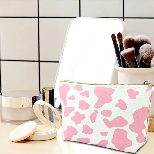 Neceser Deokke De 3 Piezas Para Viaje, Pu Impermeable, Rosa