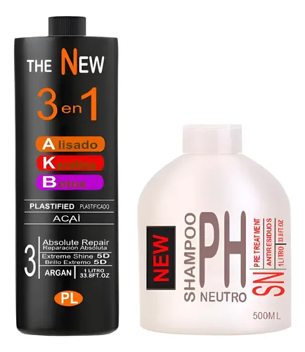Alisado Plastificado 1 Litro Definitivo + Shampoo Neutro 500