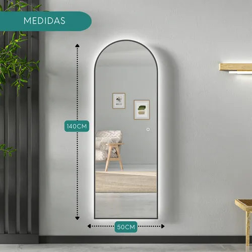 Espejo Rectangular Táctil Luz Led Moderno Vestidor