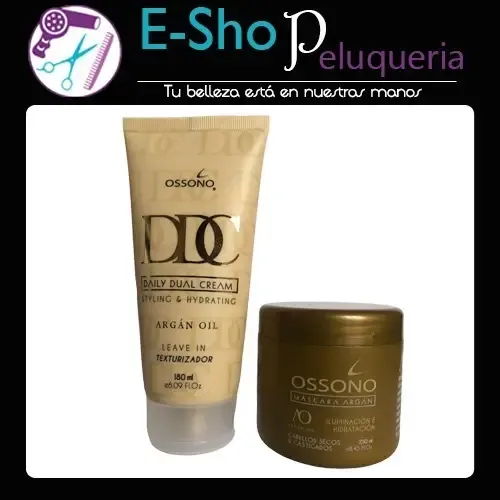 Crema De Peinar Argan 180 Ml + Máscara De Argán 250ml Ossono