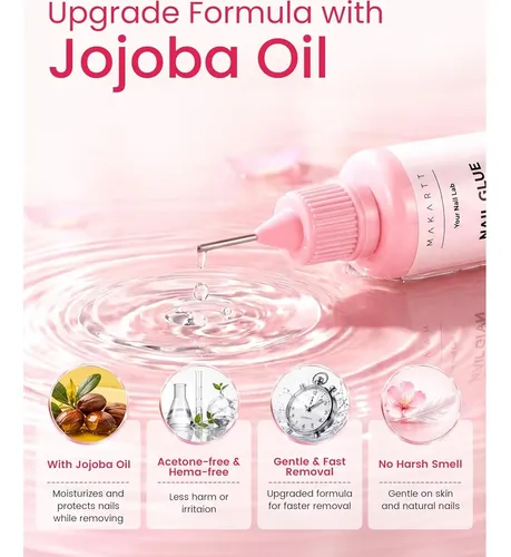 Kit De Uñas Postizas Makartt: Pegamento Semisólido Y