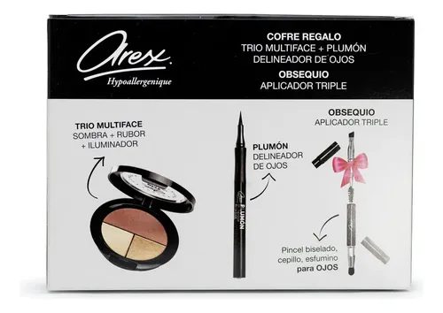 Arex Set De Maquillaje Trio Multiface+delineador+ Aplicador
