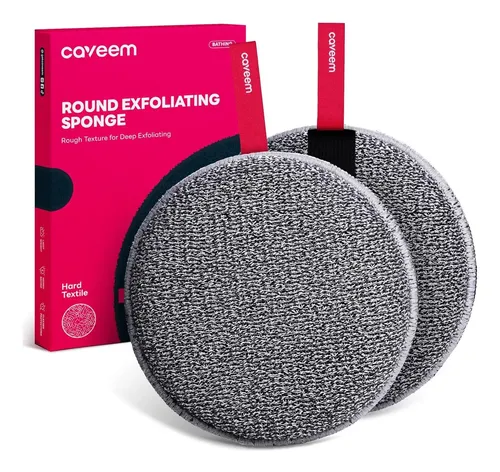 Esponja Exfoliante Corporal Caveem Redonda Gruesa 2 Pzas