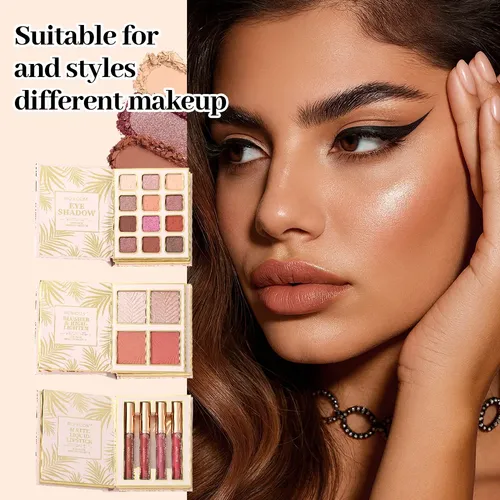 Paleta De Coloretes, Iluminadores Y Pintalabios Totalmente M