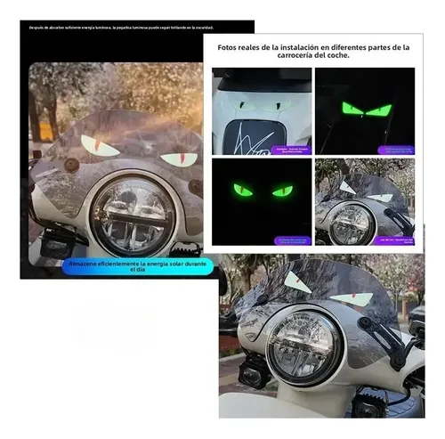 Pegatinas 3d Ojo De Gato Brillan En La Oscuridad