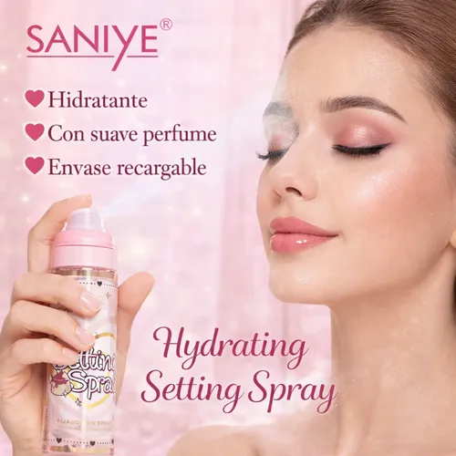 Fijador Maquillaje Hidratante Saniye Setting Spray Pudding