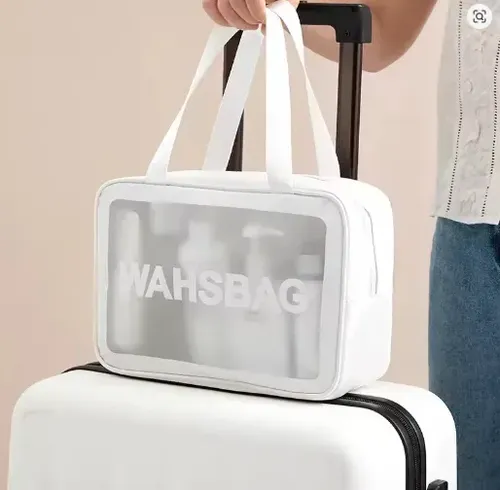 Neceser Viaje Maquillaje Portacosméticos Washbag Blanco Kit 3 Pcs