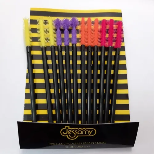 Aplicadores Máscara Pestañas Jessamy Silicona x12 Multicolor Impermeables