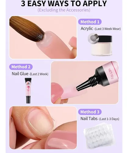Uñas Postizas Para Dedos De Los Pies Ebanku 216 Piezas 18 Se