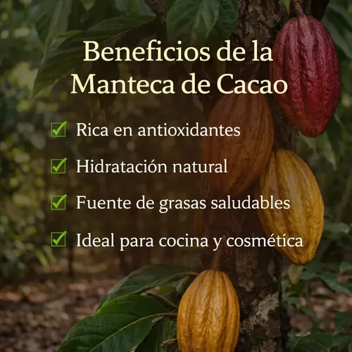 Manteca De Cacao Origen Perú 100% Puro Calidad Premium 500gr