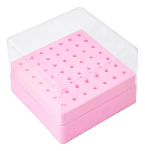 49 Hole Nail Polishing Accessory Holder For Drill Bits Pink