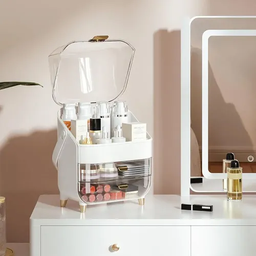 Organizador De Maquillaje Cosméticos Con Tapa Y Cajón Grande