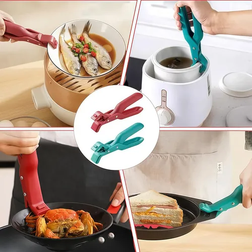 Pinza Agarradora Anticalor Para Bandejas De Cocina X2