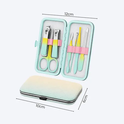 Set De Manicura Pedicura Estuche De 7 Piezas Alicate Tijera