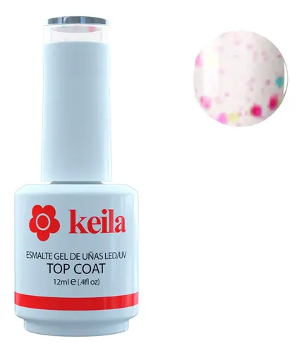 Esmalte Semipermanente Topcoat Confetti Keila Uñas