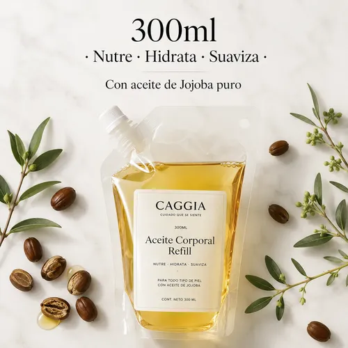 300ml Aceite Corporal Refill Caggia Cosmetics