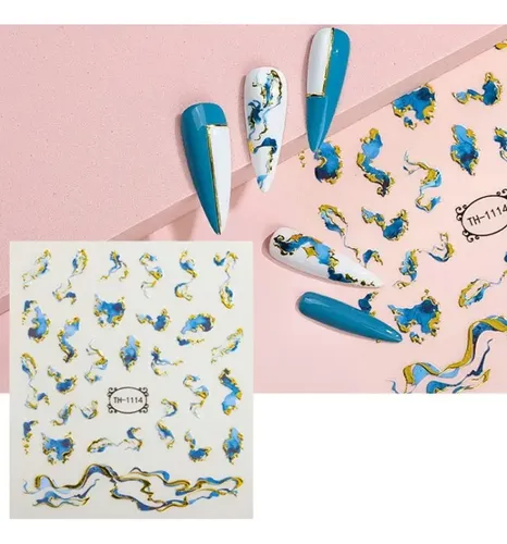 Stickers Para Uñas Efecto Ruso Por 7 Colores