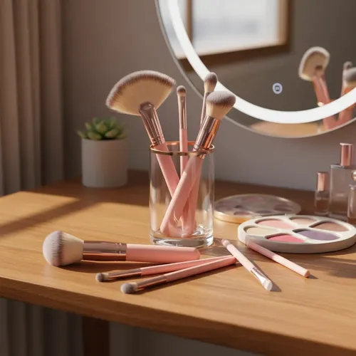 Ry. Set De Brochas De Maquillaje Rosas Genéricas De 24 /cj