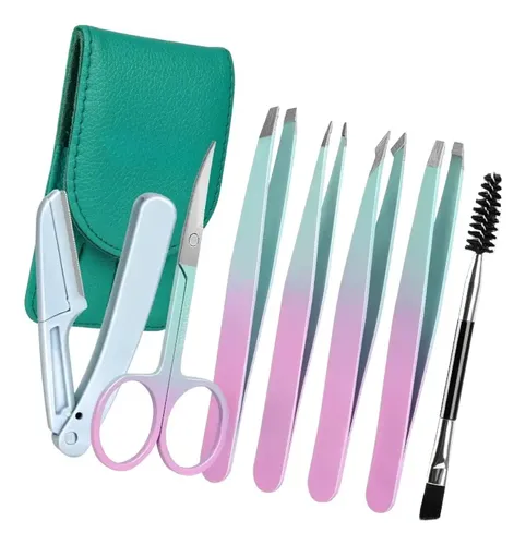 Juego De 7 Pinzas Faciales Para Cejas