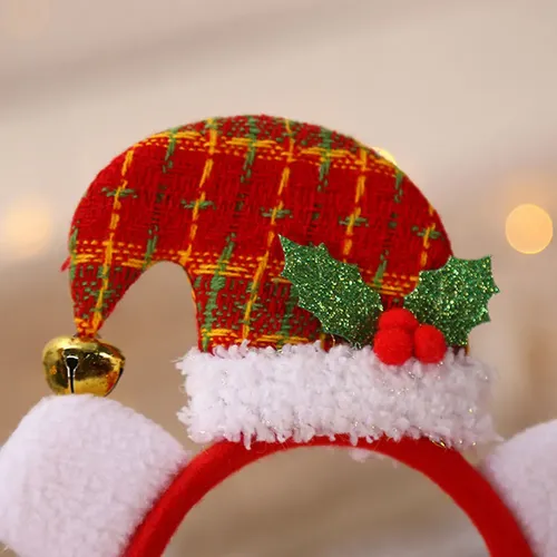 3pcs Lightweight Christmas Headwear Hat Hair Accessories Red And White