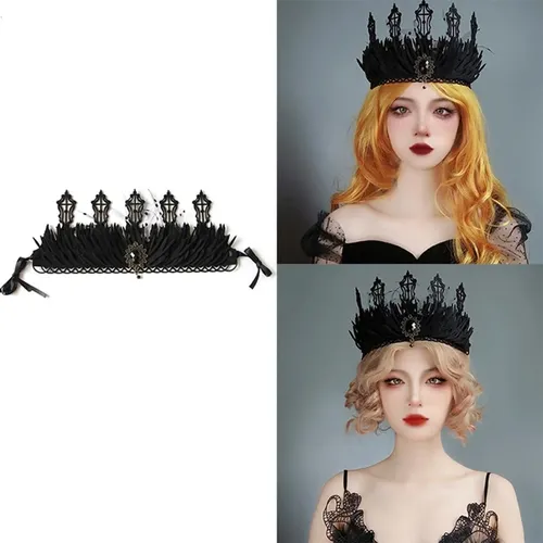 Diadema Gótica Con Forma De Corona De Bruja, Tiara De Reina