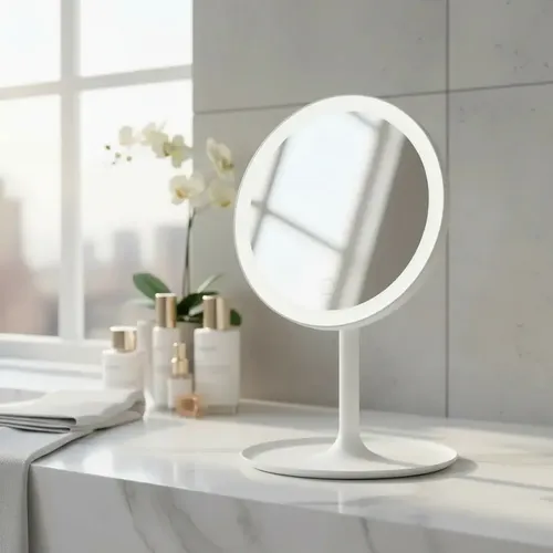 Espejo De Maquillaje Aitech Luces Led C/ Base 3 Tonos Blanco