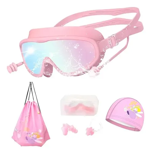 Kit 5en1 Googles Natacion Y Gorro De Baño Para Niños Y Niñas