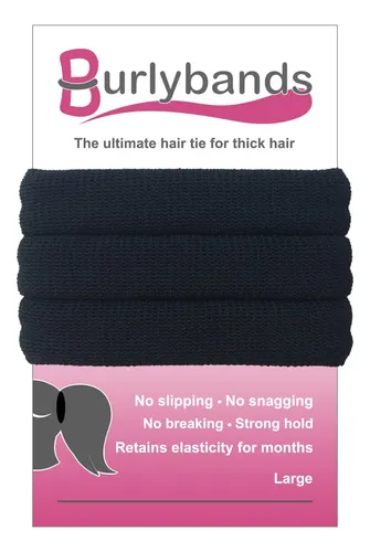 Cintas Para Cabello Grueso, Pesado O Rizado, Negras, 3 Unida