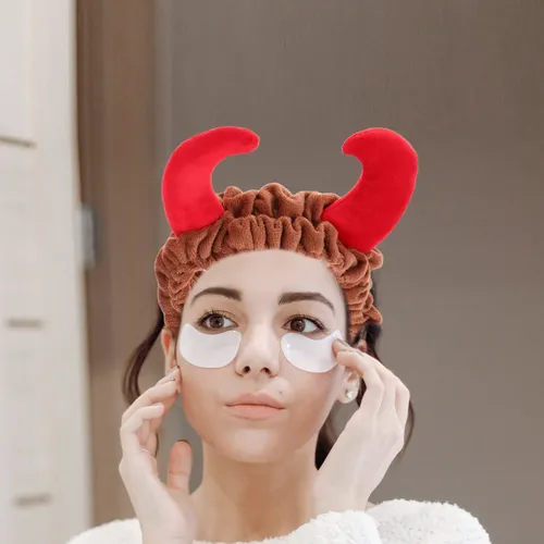 2 Diademas De Pelo Cómodas Con Cuernos De Toro De Felpa Para